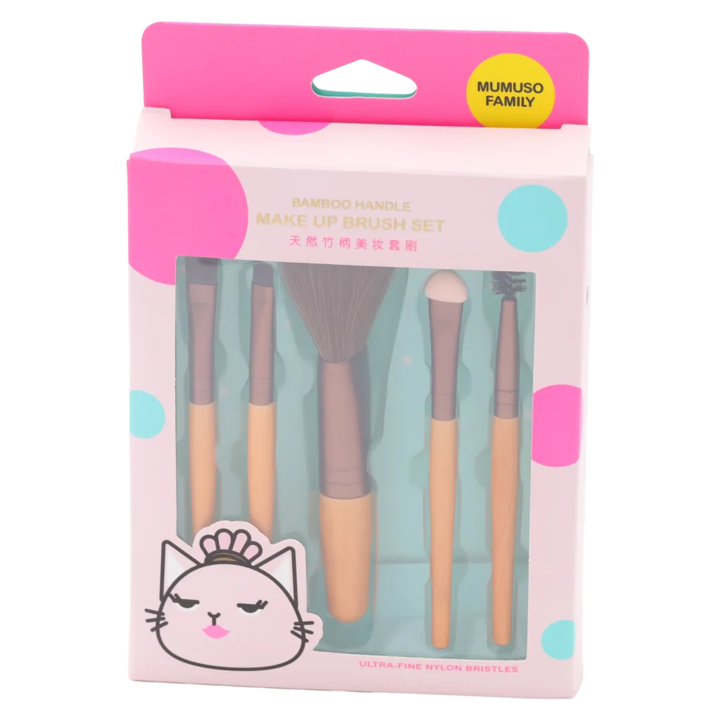mumuso_make-up-pinselset_bambusgriff_synthetikhaar_5-teilig_natur.webp MUMUSO Make-up-Pinselset, 5-teilig mit Bambusgriff und ultrafeinen Synthetikhaaren – Schminkpinsel für Gesicht und Augen.