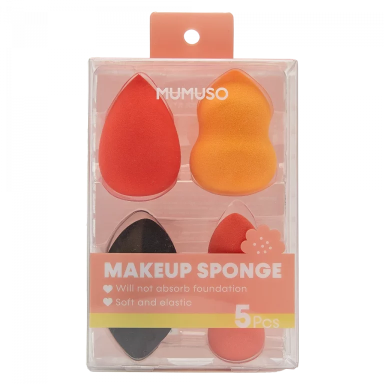 MUMUSO Make-up Schwämme Set, 5er-Pack aus Polyurethan, ideal für Foundation, verschiedene Farben – Make-up Schwamm für perfektes Auftragen.