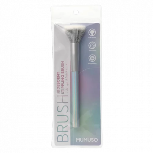 MUMUSO Make-up Pinsel mit Nylon-Borsten und Kunststoffgriff, 27,5 g (Silber) für streifenfreies Finish – Beauty Tool für Foundation.