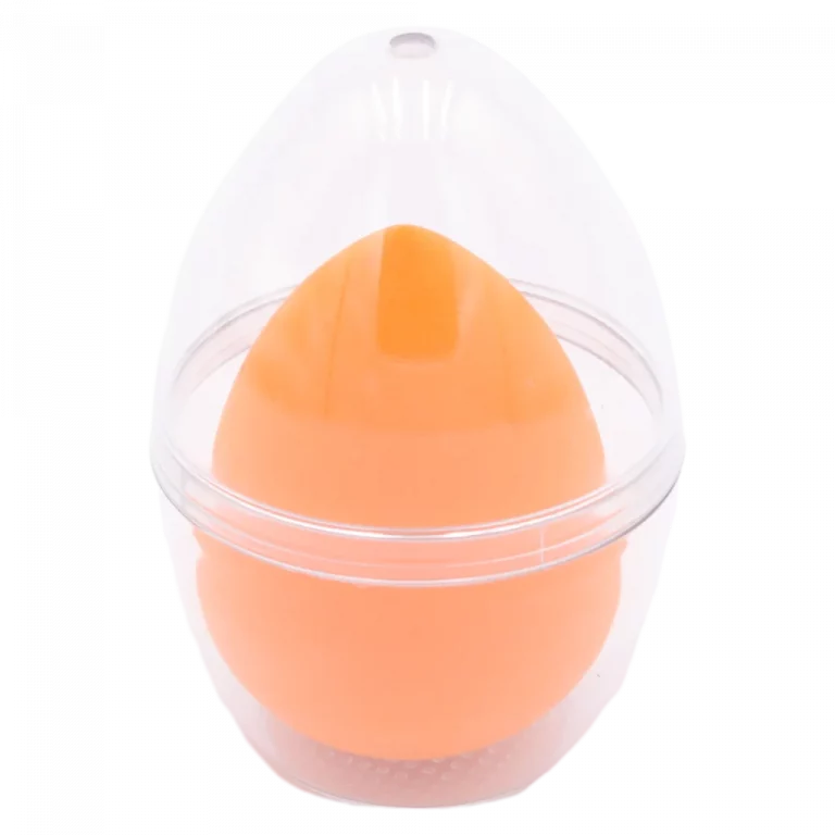 MUMUSO Make-up Schwamm mit Aufbewahrungsbox, Tropfenform (Orange) – praktisches Beauty Tool für unterwegs und zuhause.