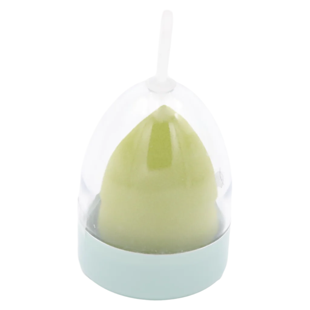 MUMUSO Make-up Schwamm mit Avocado, grün, aus Polyurethan im Etui – vielseitiges Beauty Tool für die Foundation.