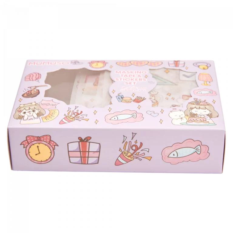 MUMUSO Masking Tape & Sticker Set für Bastelzubehör Dekoration mit 6 Rollen Tape und 6 Stickerbögen, Tier-Print, mehrfarbig.