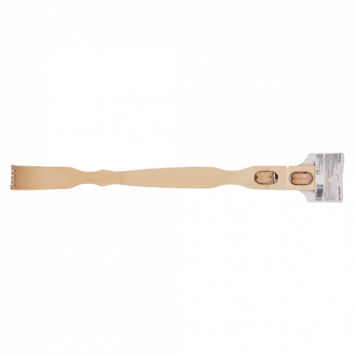 MUMUSO Massageroller mit Kratzaufsatz aus Bambus, langstielig (Natur) – ideales Wellness Zubehör für Rückenmassage.