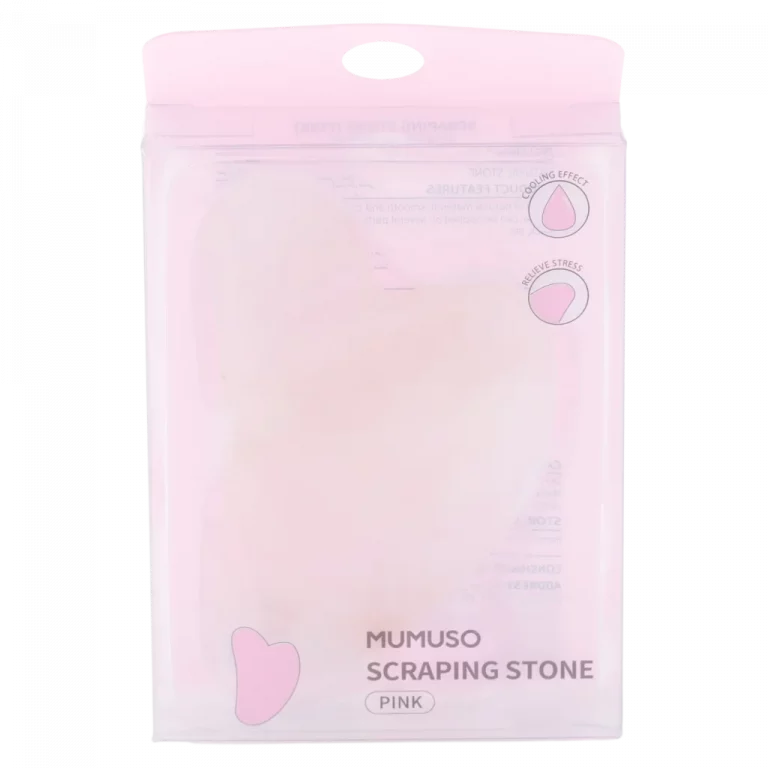MUMUSO Massage-Stein für Gesicht und Körper in Rosa – kühlendes Gesichtsmassage-Tool für entspannende Hautpflege.