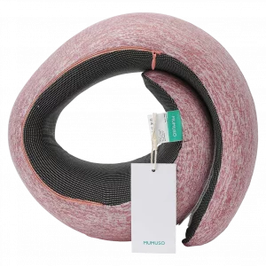 MUMUSO Memory Foam Nackenkissen in U-Form mit Schneckenform, komfortabel und ergonomisch, russet-pink, ideal für unterwegs.