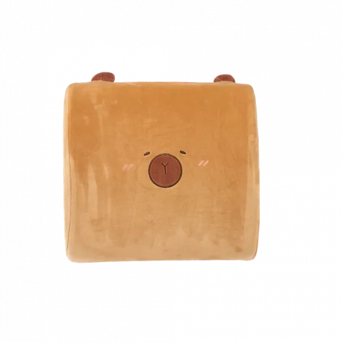 MUMUSO Memory Foam Rückenkissen mit Capybara, 459 g (Braun) – ergonomisches Rückenkissen für komfortables Sitzen.