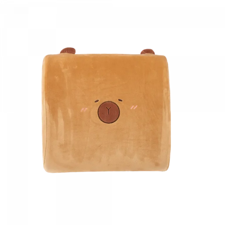 MUMUSO Memory Foam Rückenkissen mit Capybara, 459 g (Braun) – ergonomisches Rückenkissen für komfortables Sitzen.