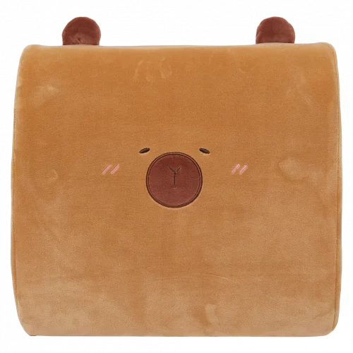 MUMUSO Memory Foam Rückenkissen mit Capybara, 459 g (Braun) – ergonomisches Rückenkissen für komfortables Sitzen.