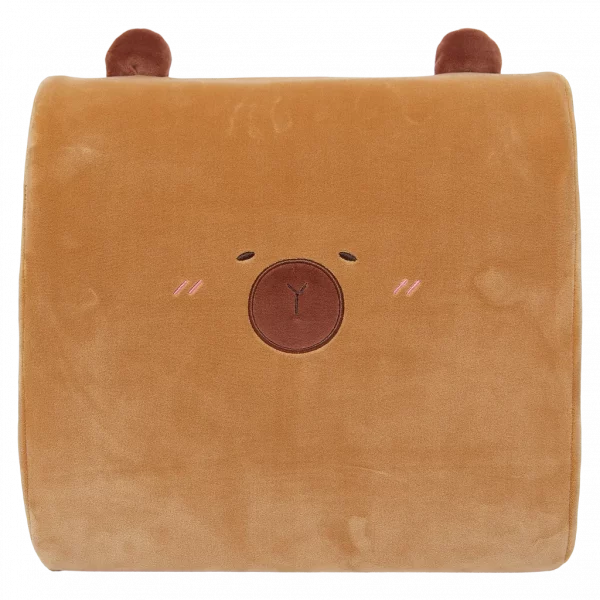 MUMUSO Memory Foam Rückenkissen mit Capybara, 459 g (Braun) – ergonomisches Rückenkissen für komfortables Sitzen.