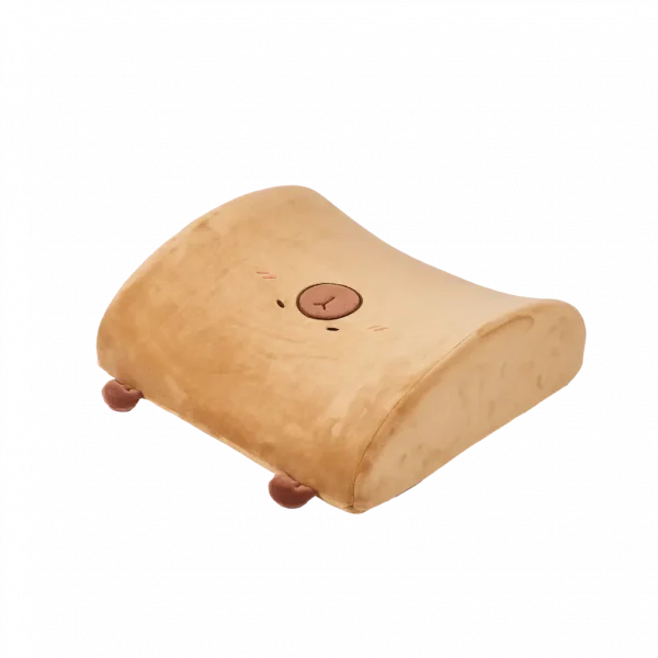 MUMUSO Memory Foam Rückenkissen mit Capybara, 459 g (Braun) – ergonomisches Rückenkissen für komfortables Sitzen.