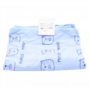 MUMUSO Mikrofaser-Badetuch mit Bär, blau – weiches Badetuch, ideal nach der Dusche, besonders saugfähig.