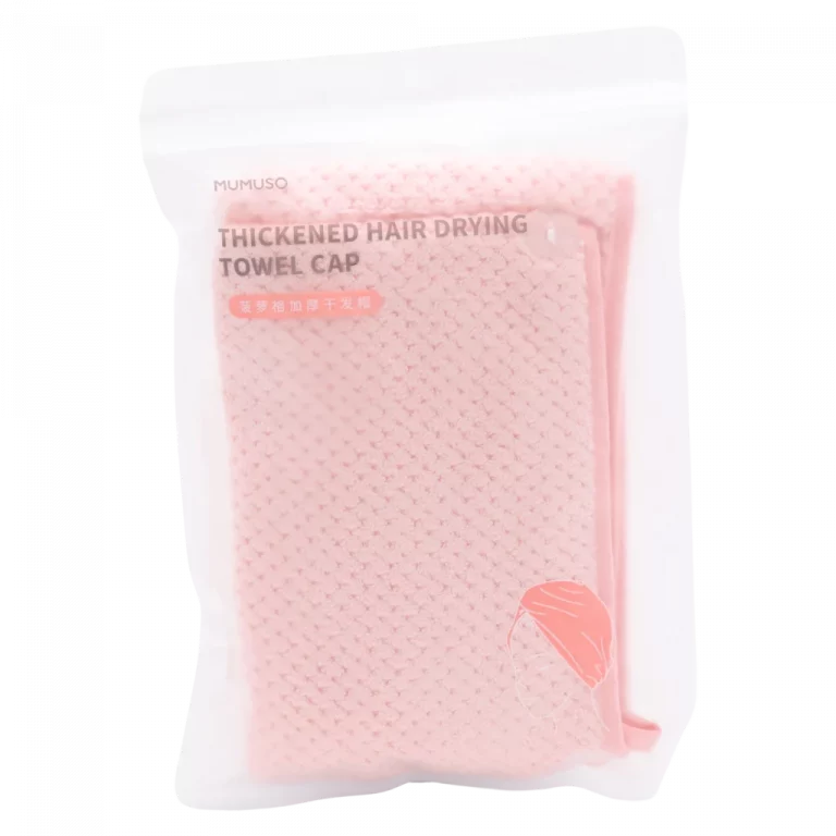 MUMUSO Mikrofaser-Haarturban ca. 65 × 25 cm (Rosa) – saugstarkes Haartuch für schnelles Trocknen, ideal für langes Haar.