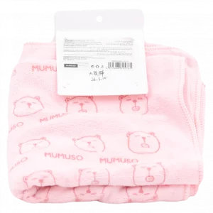 MUMUSO Mikrofaser Gesichtshandtuch, rosa, mit Bären-Print – pflegeleichtes Gesichtstuch für empfindliche Haut.