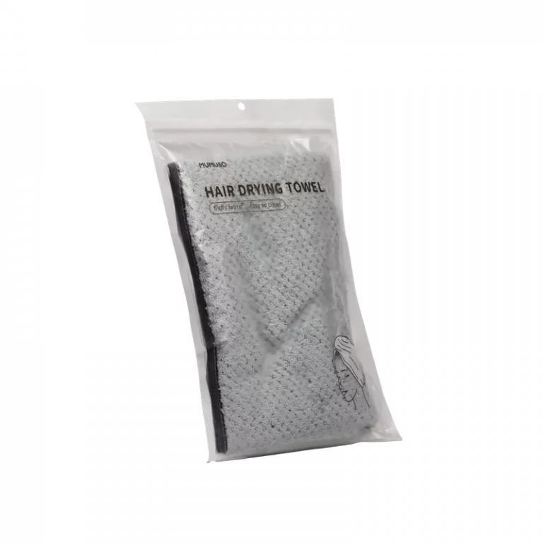 MUMUSO Mikrofaser Haar-Handtuch Turban, 65 × 25 cm (Hazy Blue) – sanfter Haarturban aus Polyester für schnelles Trocknen.