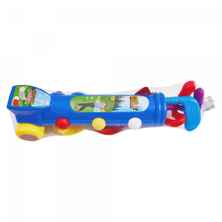 MUMUSO Mini-Golfset für Kinder aus Kunststoff, leichtes Spielzeug-Golf für draußen in Blau mit Golfausrüstung.