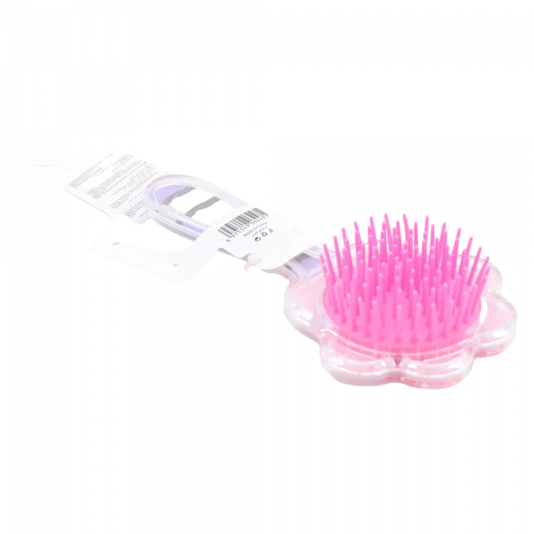 MUMUSO Mini Haarbürste mit Katzenpfote in Pink, Polystyrol – kompakte Haarbürste für Kinder oder unterwegs.