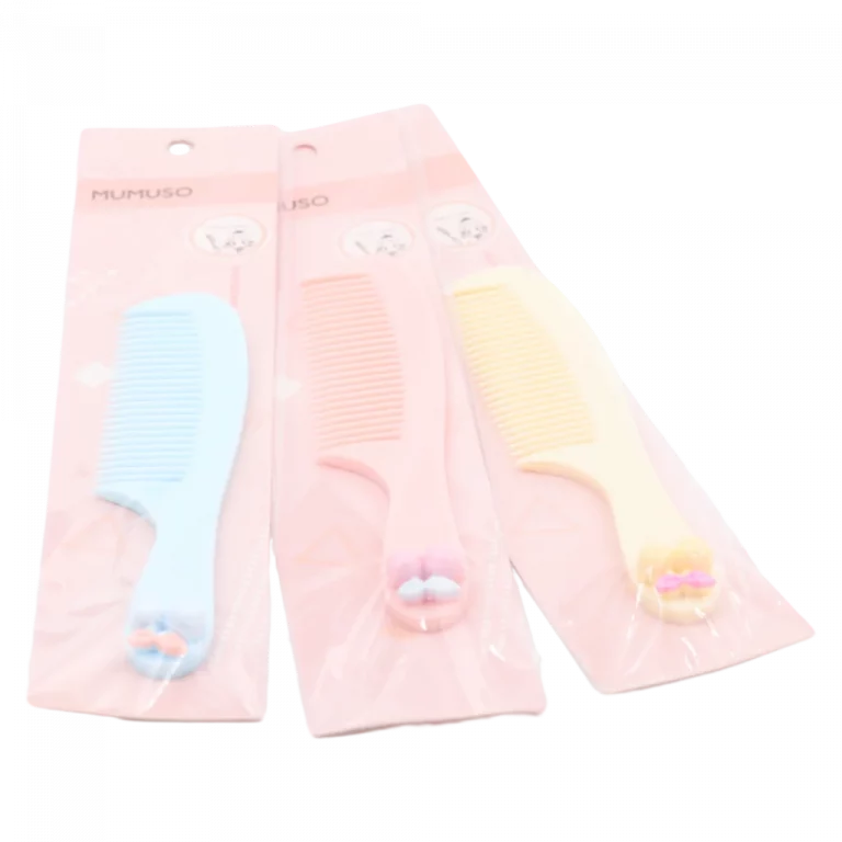 MUMUSO Mini-Haarkamm mit Griff aus PS-Kunststoff, hellblau – Haarkamm für unterwegs, ideal für sanfte Haarpflege.