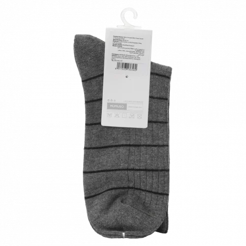 MUMUSO Mini Crew Socken für Herren aus Baumwollmischung, dunkelgrau mit Streifen – bequeme Herrensocken für den Alltag.