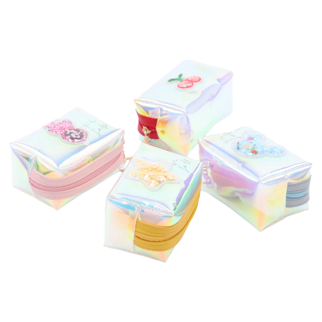 mumuso_muenzportemonnaie_schimmernd_klein_rosa_print.webp MUMUSO schimmerndes Münzportemonnaie mit Print, kompaktes Format (Rosa) – farbige Geldbörse für Kinder mit Reißverschluss.