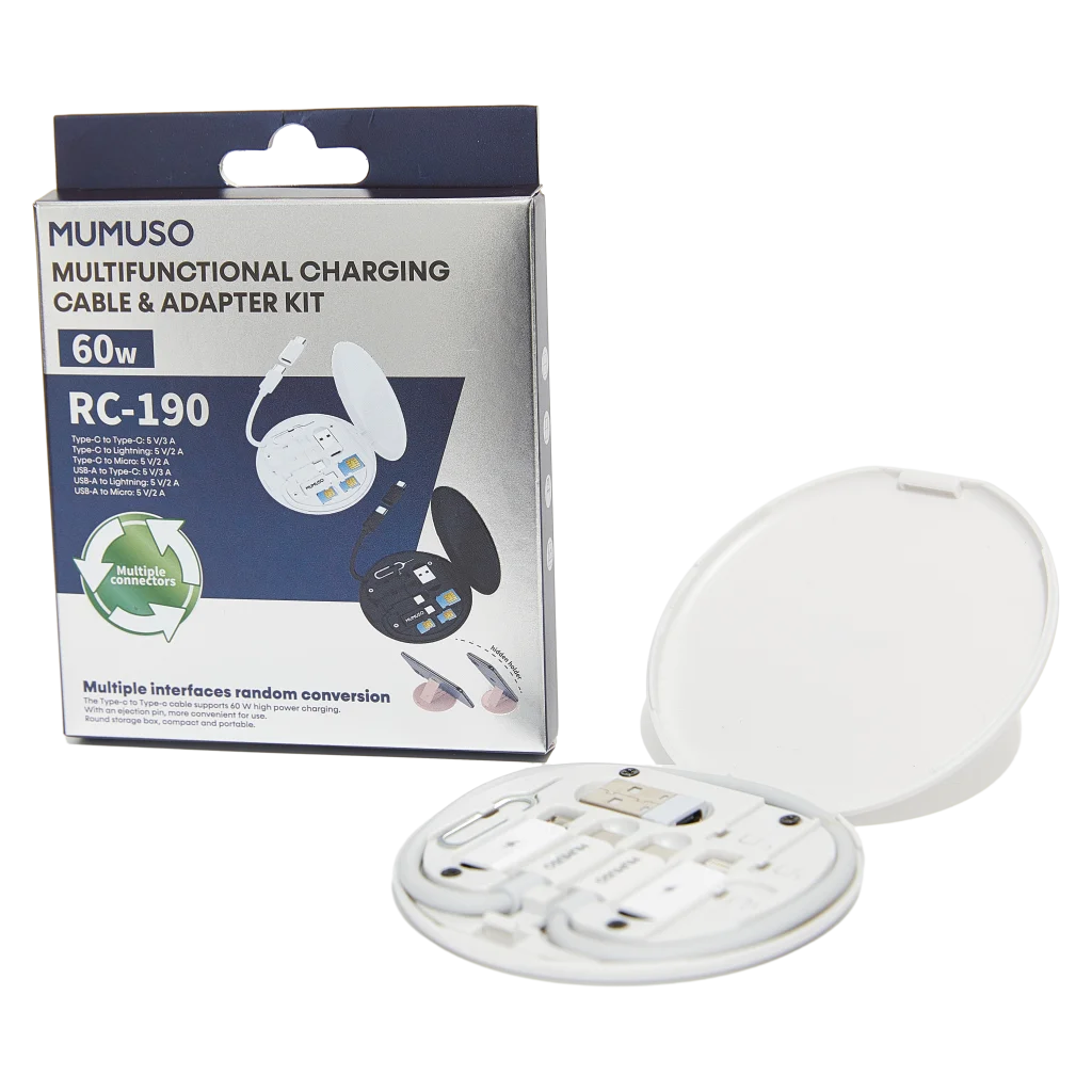 mumuso_multifunktionales_ladekabel_adapter_set_60w_pvc_abs_schwarz_3.webp MUMUSO Multifunktionskabel und Adapter-Set mit USB-C Schnellladefunktion, 60W, Schwarz – geeignet für Apple und Android.