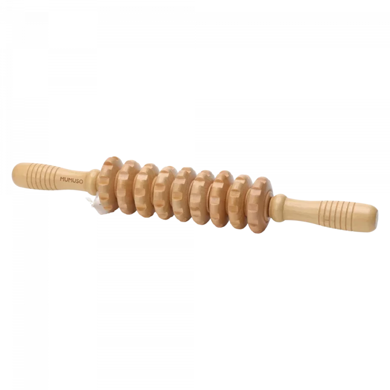 MUMUSO Muskelroller aus Holz zur manuellen Massage, ideal für Muskelentspannung und Selbstbehandlung im Alltag.