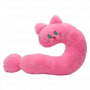 MUMUSO Nackenkissen U-Form als Katze, flauschiges Plüschkissen (Pink), ideal für entspannte Reisen und Kinder.