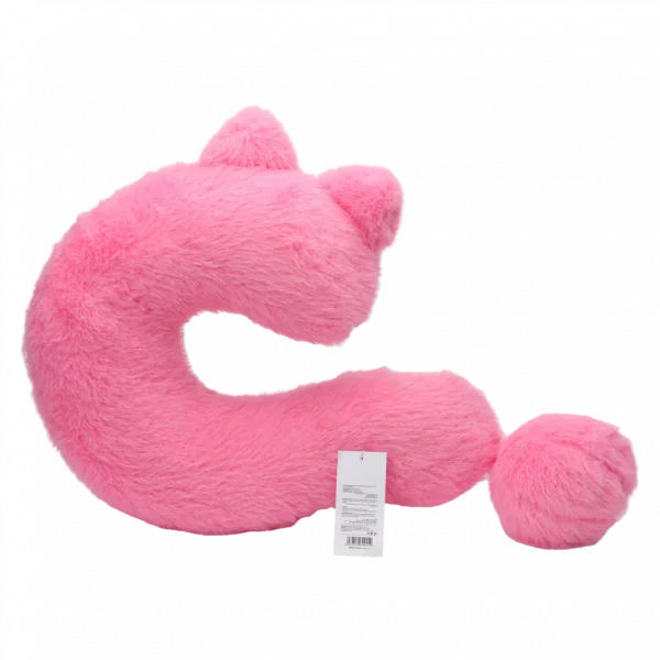 MUMUSO Nackenkissen U-Form als Katze, flauschiges Plüschkissen (Pink), ideal für entspannte Reisen und Kinder.