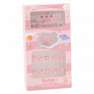 MUMUSO Nagelfolien für Kinder mit Katzen, rosa, selbstklebend – Nagelfolien Kinder für kreatives Nagelstyling.