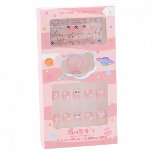 MUMUSO Nagelfolien für Kinder mit Katzen, rosa, selbstklebend – Nagelfolien Kinder für kreatives Nagelstyling.