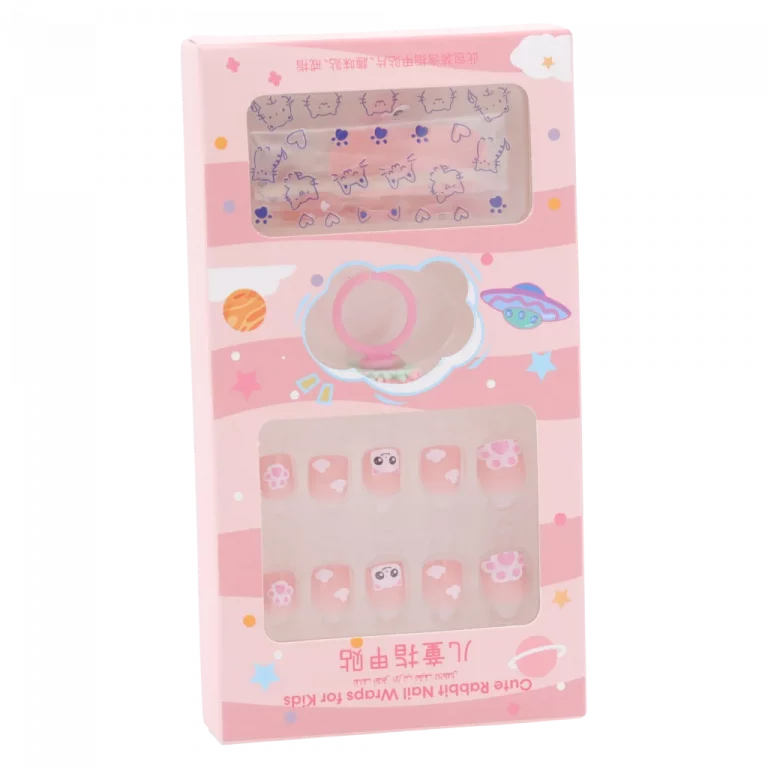 MUMUSO Nagelfolien für Kinder mit Katzen, rosa, selbstklebend – Nagelfolien Kinder für kreatives Nagelstyling.