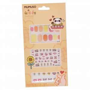 MUMUSO Nagelsticker-Set für Kinder aus ABS, mehrfarbig, mit Sonnenblumen und Panda – kreative Nagelsticker Kinder.