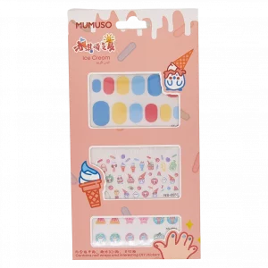 MUMUSO Nagelsticker-Set für Kinder mit bunten Eiscreme-Motiven – kreative Nagelsticker Kinder für Mädchen und Jungen.