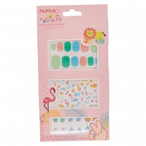 MUMUSO Nagelsticker-Set für Kinder mit tropischem Regenwald, bunt – lustige Nagelsticker Kinder für kreative Nageldekoration.