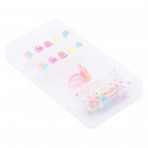 MUMUSO Nagelsticker für Kinder mit bunten Blumenmustern und Kaninchen, selbstklebend für kreative Nägel, ideal für Kinderhände.