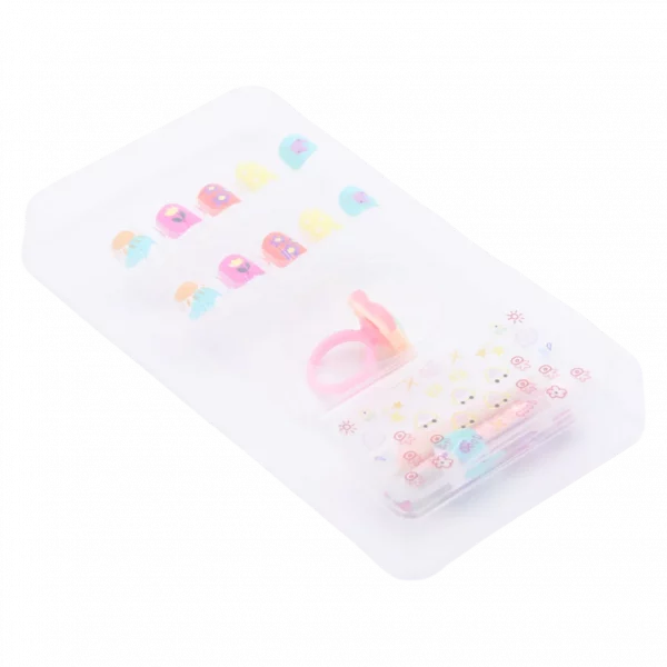 MUMUSO Nagelsticker für Kinder mit bunten Blumenmustern und Kaninchen, selbstklebend für kreative Nägel, ideal für Kinderhände.