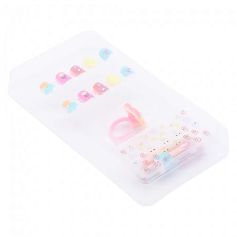 MUMUSO Nagelsticker für Kinder mit bunten Blumenmustern und Kaninchen, selbstklebend für kreative Nägel, ideal für Kinderhände.