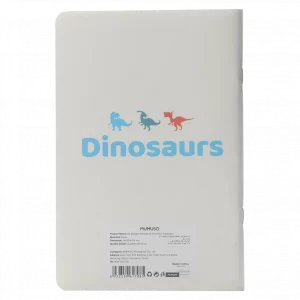 MUMUSO Notizbuch A5 mit Dinosaurier, 128 g, mehrfarbig – praktisches Kinder Notizbuch für Schule oder Büro.