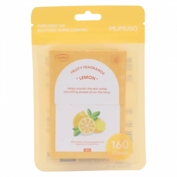 MUMUSO Öl-Absorptionspapier für das Gesicht, 160 Blatt, Zitronenduft – praktisches Beauty Tool für den Alltag.