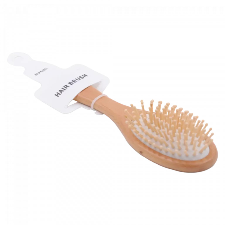 MUMUSO ovale Haarbürste aus Buchenholz – natürliche Holzbürste für schonende Haarpflege bei Damen und Herren.