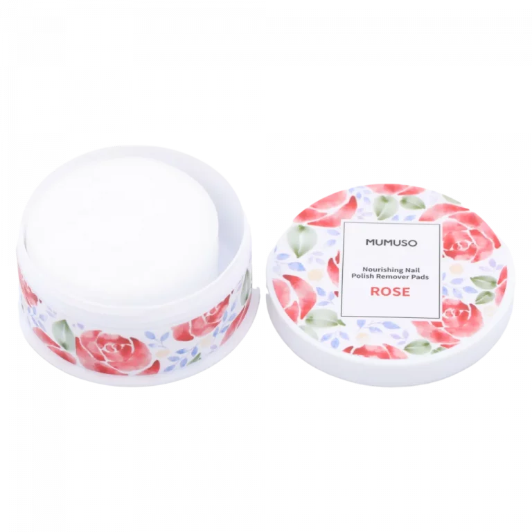 MUMUSO Nagellackentferner Pads mit Rosen-Print, ideal für sanfte Nagelreinigung und rosige Nagelpflege, 34,6 g.