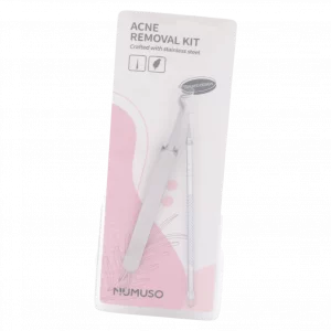 MUMUSO Pickelentferner Set aus Edelstahl, 2-teilig (Silber) – praktisches Acne Removal Kit für die gezielte Gesichtspflege.