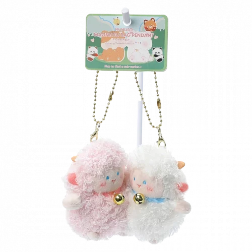 MUMUSO Plüschanhänger Schaf aus Polyester, magnetischer Taschenanhänger für Kinder (Weiß) – weich und niedlich.