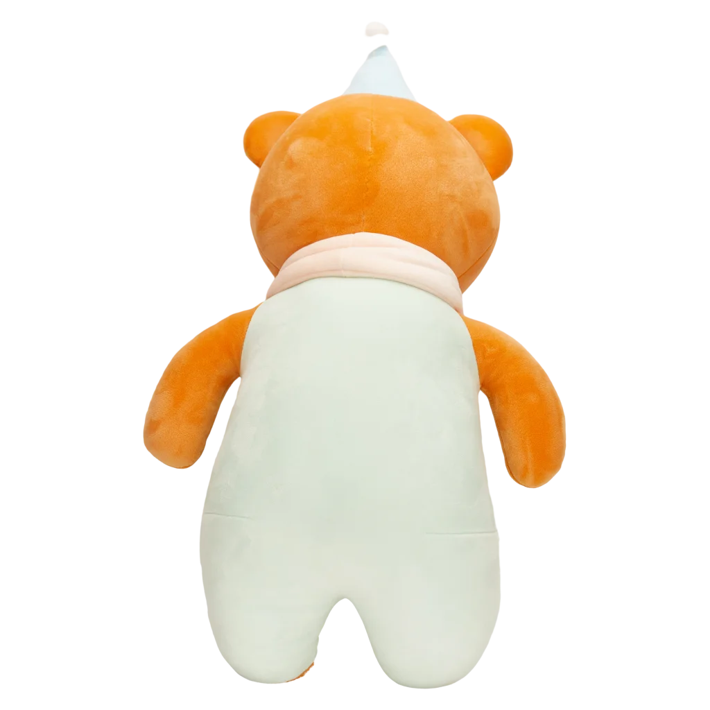 mumuso_plueschtier_baer_65cm_muetze_braun_mint.webp MUMUSO Plüschtier Bär mit Mütze, 65 cm (Braun/Mint) – weiches Kuscheltier für Kinderzimmer oder als Geschenk.