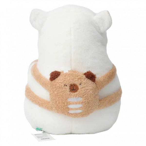 MUMUSO Plüschtier Capybara mit braunem Rucksack, 35 cm – weiches Stofftier aus Polyester für Kinder.