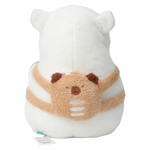MUMUSO Plüschtier Capybara mit braunem Rucksack, 35 cm – weiches Stofftier aus Polyester für Kinder.