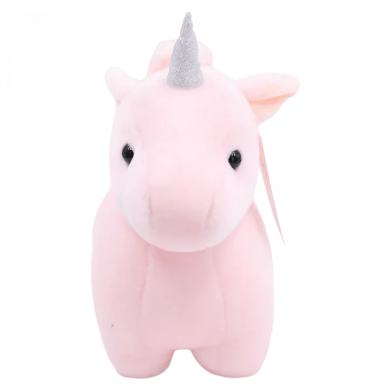 MUMUSO Plüschtier Einhorn aus Seler-Samt, 25 cm (Rosa) – weiches Einhorn Kuscheltier für Kinderzimmer oder Geschenk.