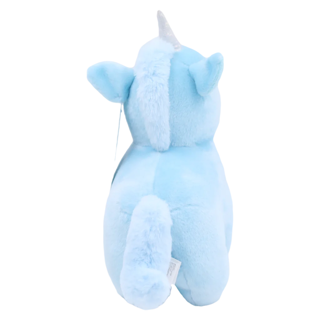 mumuso_plueschtier_einhorn_velours_25cm_blau_2.webp MUMUSO Plüschtier Einhorn aus Velours-Stoff, 25 cm (Blau) – weiches Kuscheltier für Kinder und Einhorn-Fans.