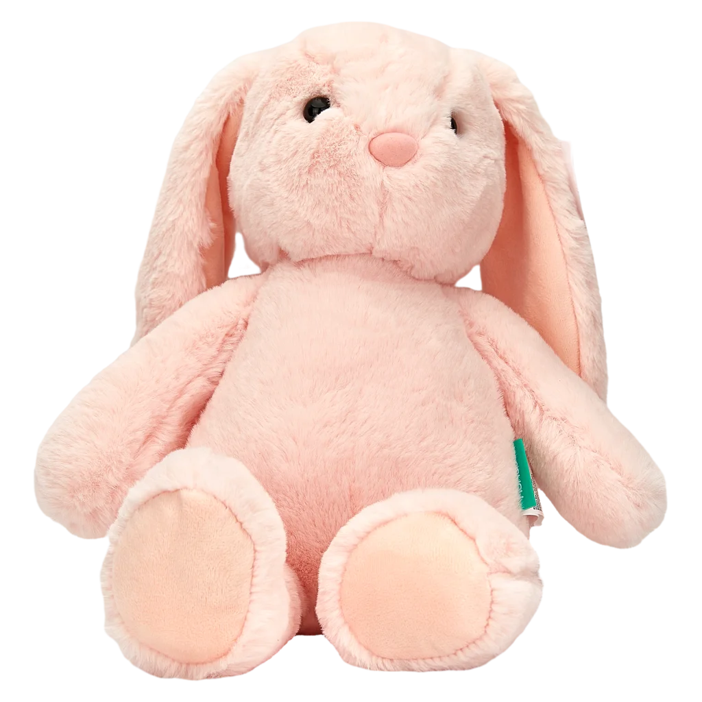 mumuso_plueschtier_hase_30cm_rosa.webp MUMUSO Plüschtier Hase, rosa, 30 cm – weiches Kuscheltier Hase für Kinder als liebevolles Geschenk.