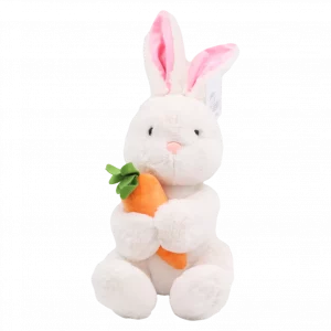 MUMUSO Plüschtier Hase, 50 cm, weiß, kuscheliges Kuscheltier für Kinder mit Karotte – perfektes Geschenk für das Kinderzimmer.