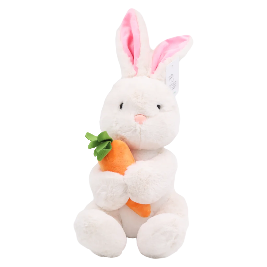 MUMUSO Plüschtier Hase, 50 cm, weiß, kuscheliges Kuscheltier für Kinder mit Karotte – perfektes Geschenk für das Kinderzimmer.